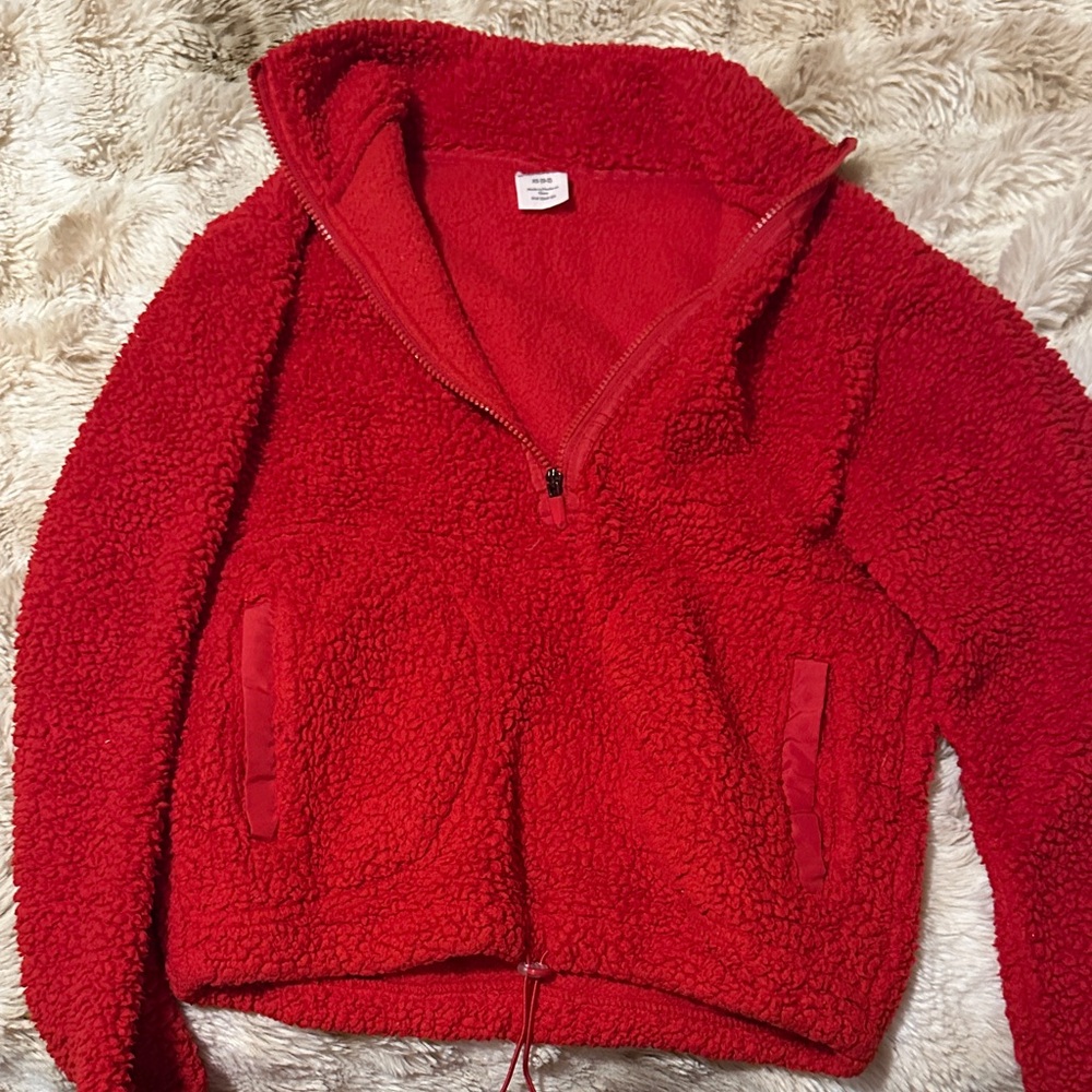 No Boundaries Red Sherpa Jacket